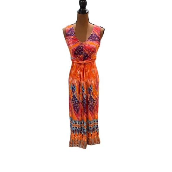 Notations Sleeveless V-Neck Midi Dress with High Waist Twist in Petite Small - Picture 1 of 10